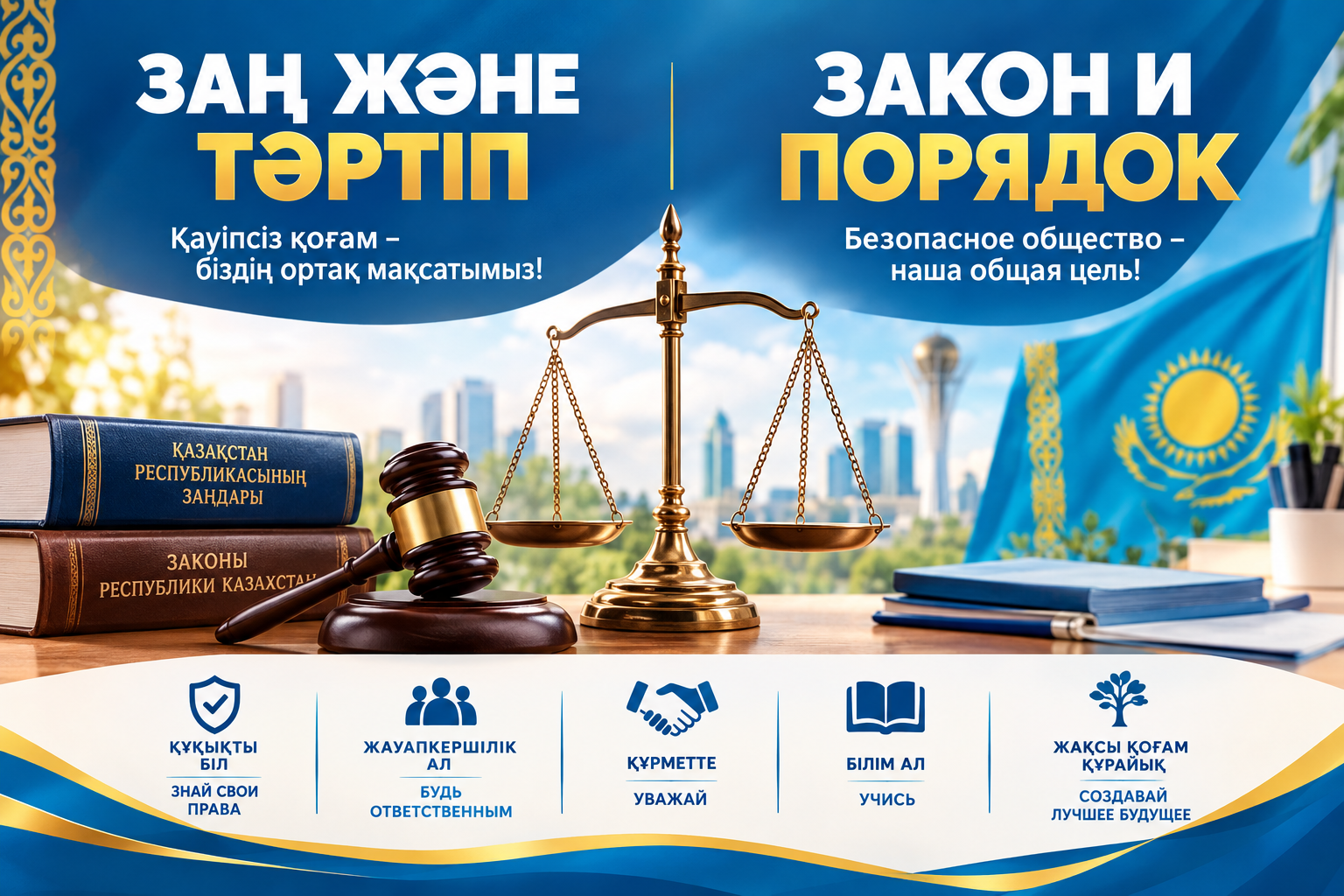 «ЗАҢ ЖӘНЕ ТӘРТІП» – ӨНЕР ОРДАСЫНДА/ЗАКОН И ПОРЯДОК" ВО ДВОРЦЕ.